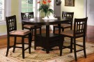 Metropolis Espresso Solid Wood & Microfiber 5 Piece Oval Counter Height Dining Set