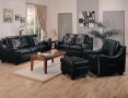 Meryl Black Bonded Leather Sloped Arm Sofa & Love Seat
