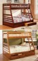 California II Oak or Cherry Solid Wood Twin/Full trundle Bunk Bed