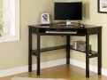 Porto Black Solid Wood Corner Desk