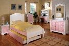 Aila White and Pink Solid Wood Twin or Full Bed